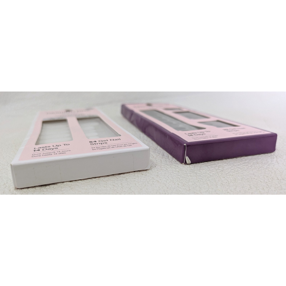 2 Packages Dashing Diva Gloss Ultra Shine Gel Nail Strips Fig Pop White Flag - Picture 3 of 4